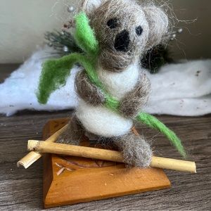 NEEDLE FELTED SCULPTURE-KOALA BABY-